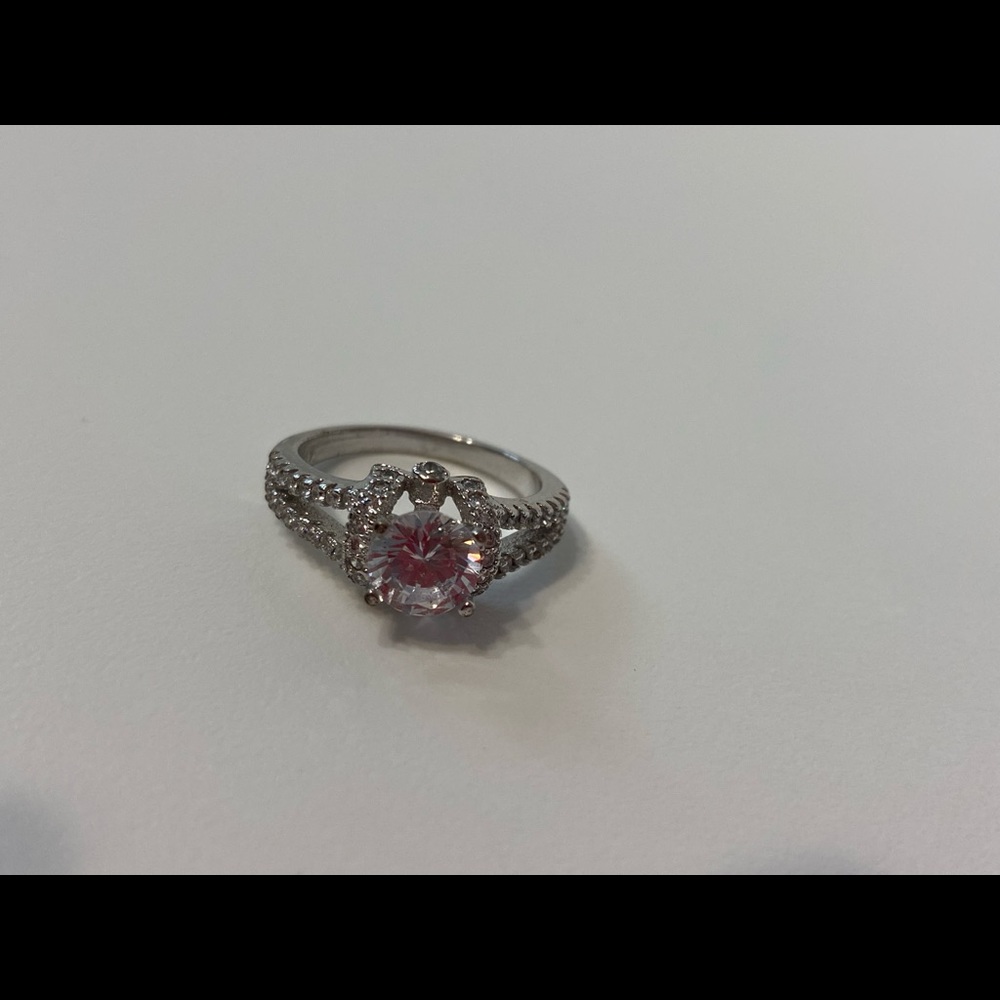 Silver plated cubic zirconia ring. Size 7. Purchased from Charmed Aroma